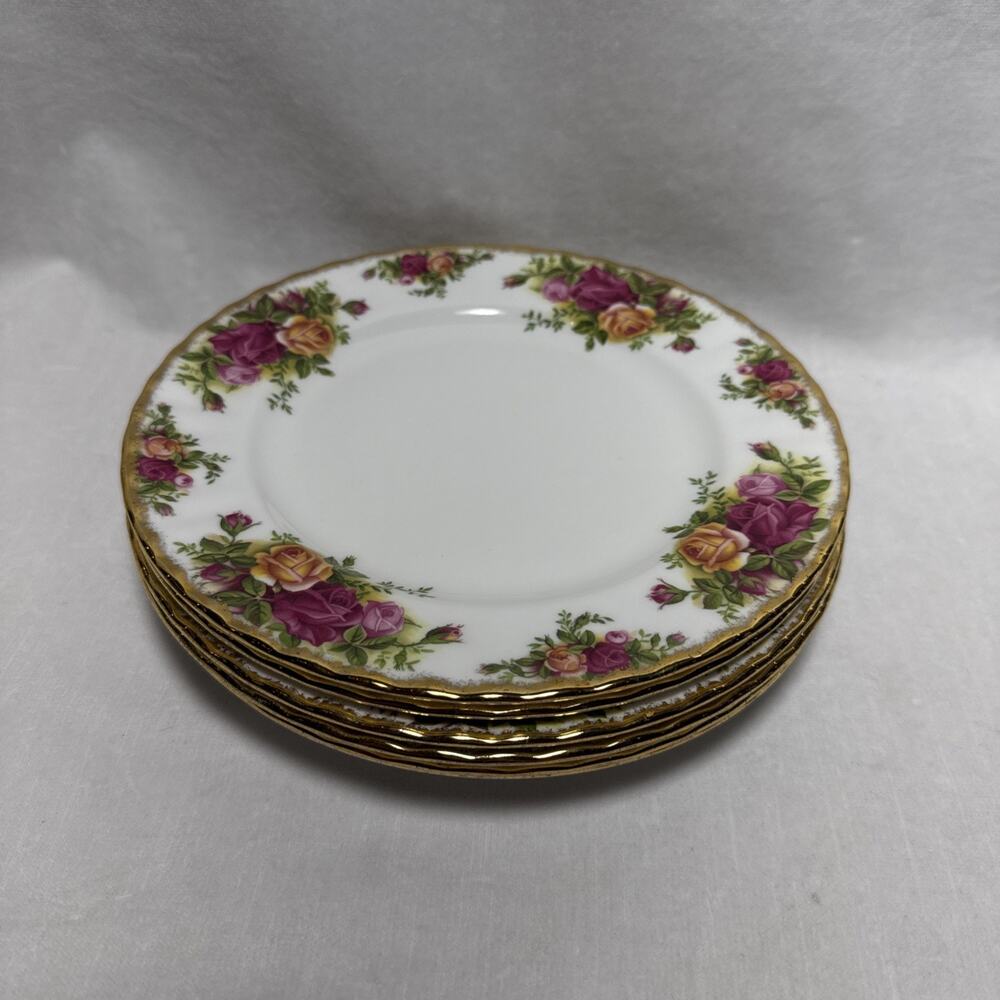 6 Royal Albert Bone China OLD COUNTRY ROSES 7 3/4" SALAD PLATES